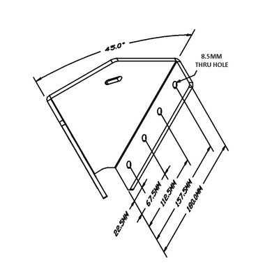 43-445-1 MODULAR SOLUTIONS 45 DEG STAIR CONNECTOR  45 DEG CONNECTION FOR 45MM X 180MM STAIR STRINGER